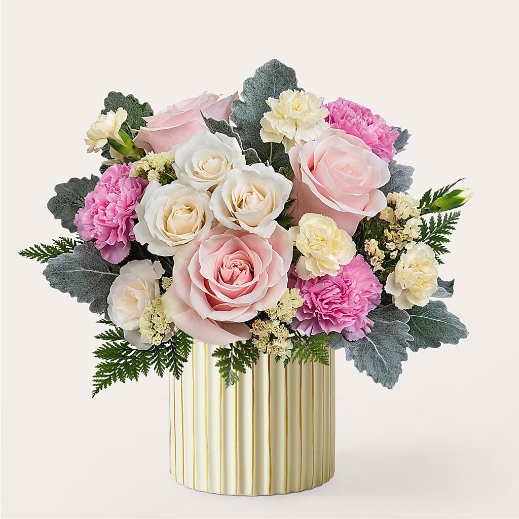 Blissful Moments Bouquet with Ivory Vase – Rosemary Flower Shop Inc, Wappingers Falls NY