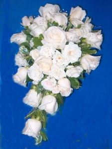 White Rose Bridal Cascade – Rosemary Flower Shop Inc, Wappingers Falls NY