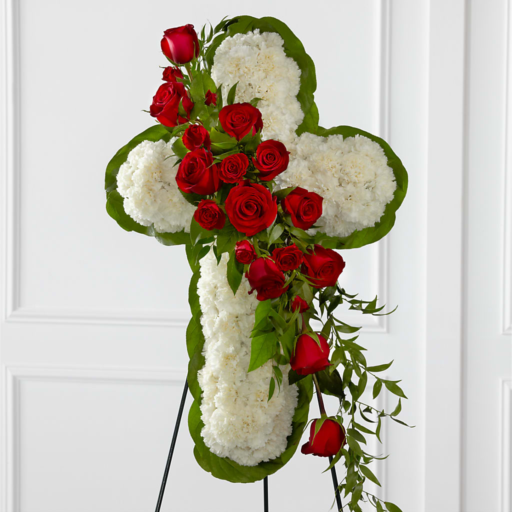 Floral Cross Easel – Rosemary Flower Shop Inc, Wappingers Falls NY