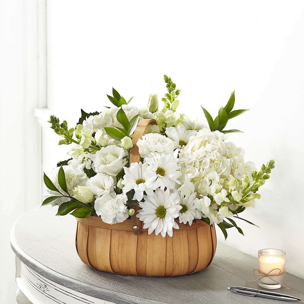 Pure Ivory Basket – Rosemary Flower Shop Inc, Wappingers Falls NY