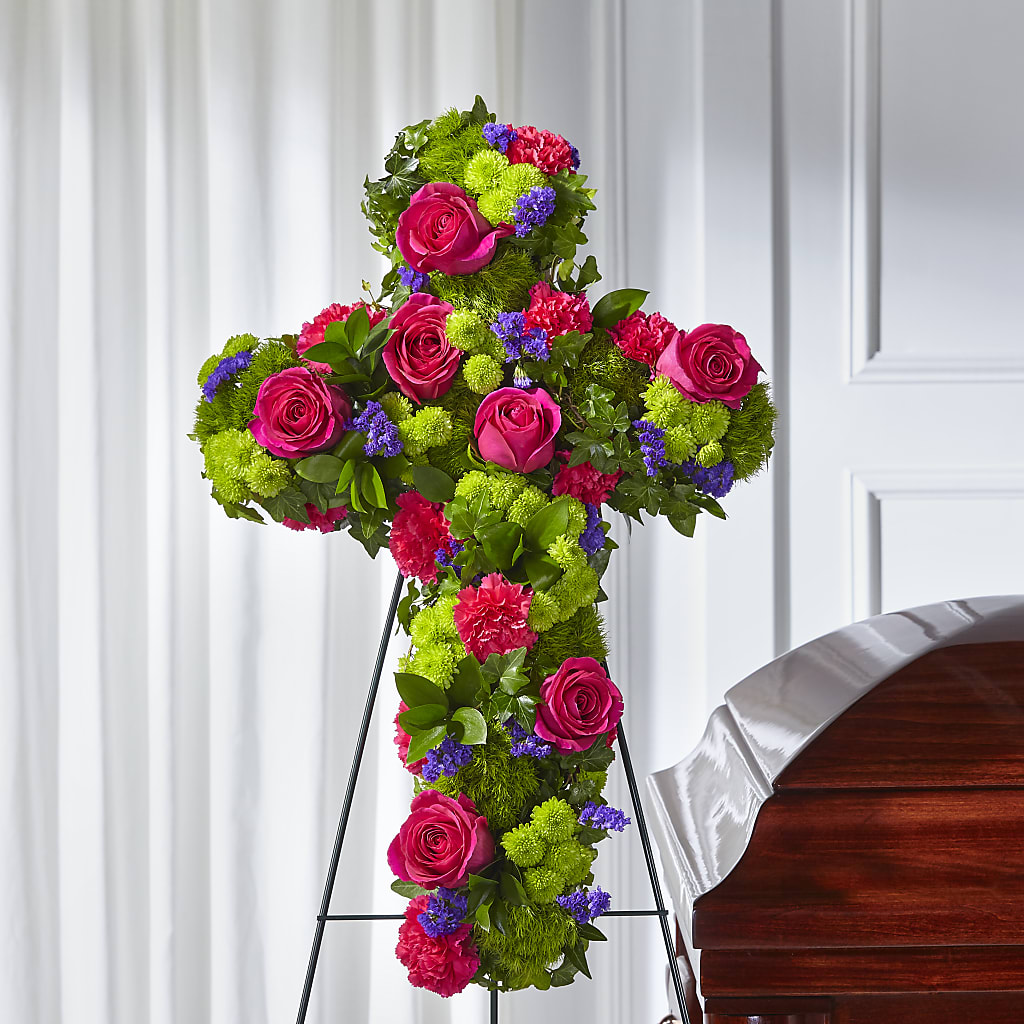 Tribute Rose Floral Cross – Rosemary Flower Shop Inc, Wappingers Falls NY