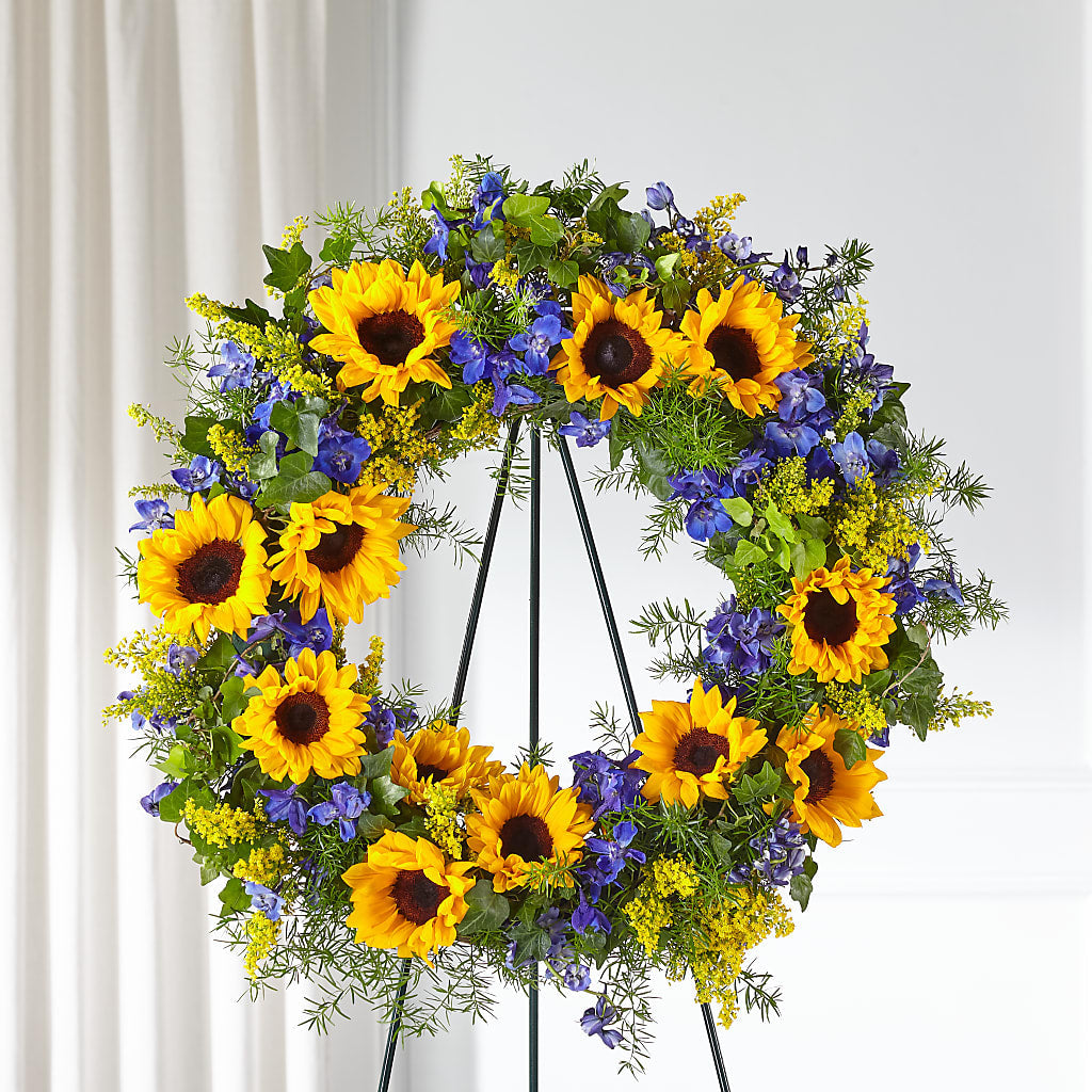 Bright Rays Wreath – Rosemary Flower Shop Inc, Wappingers Falls NY