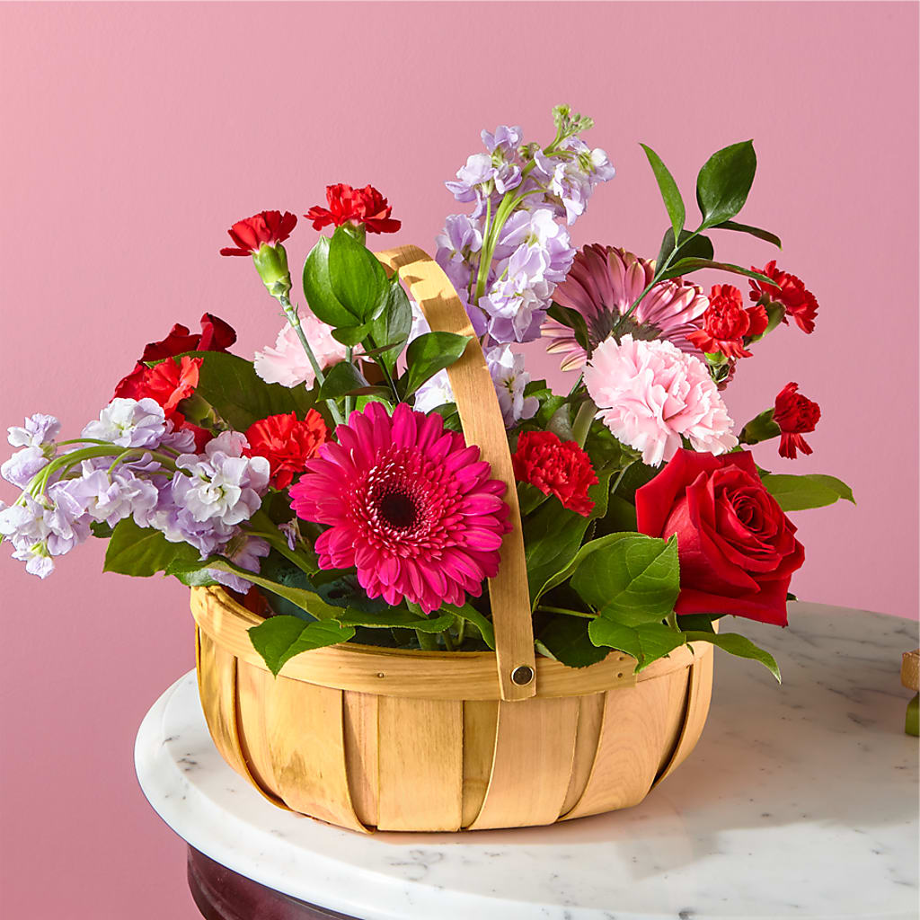 Pink Picnic Basket – Rosemary Flower Shop Inc, Wappingers Falls NY
