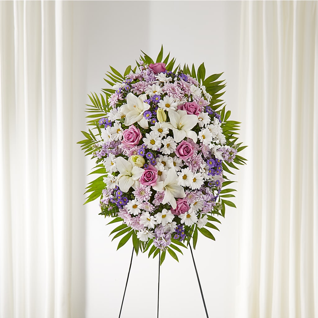 Surrounded by Love Standing Spray – Rosemary Flower Shop Inc, Wappingers Falls NY