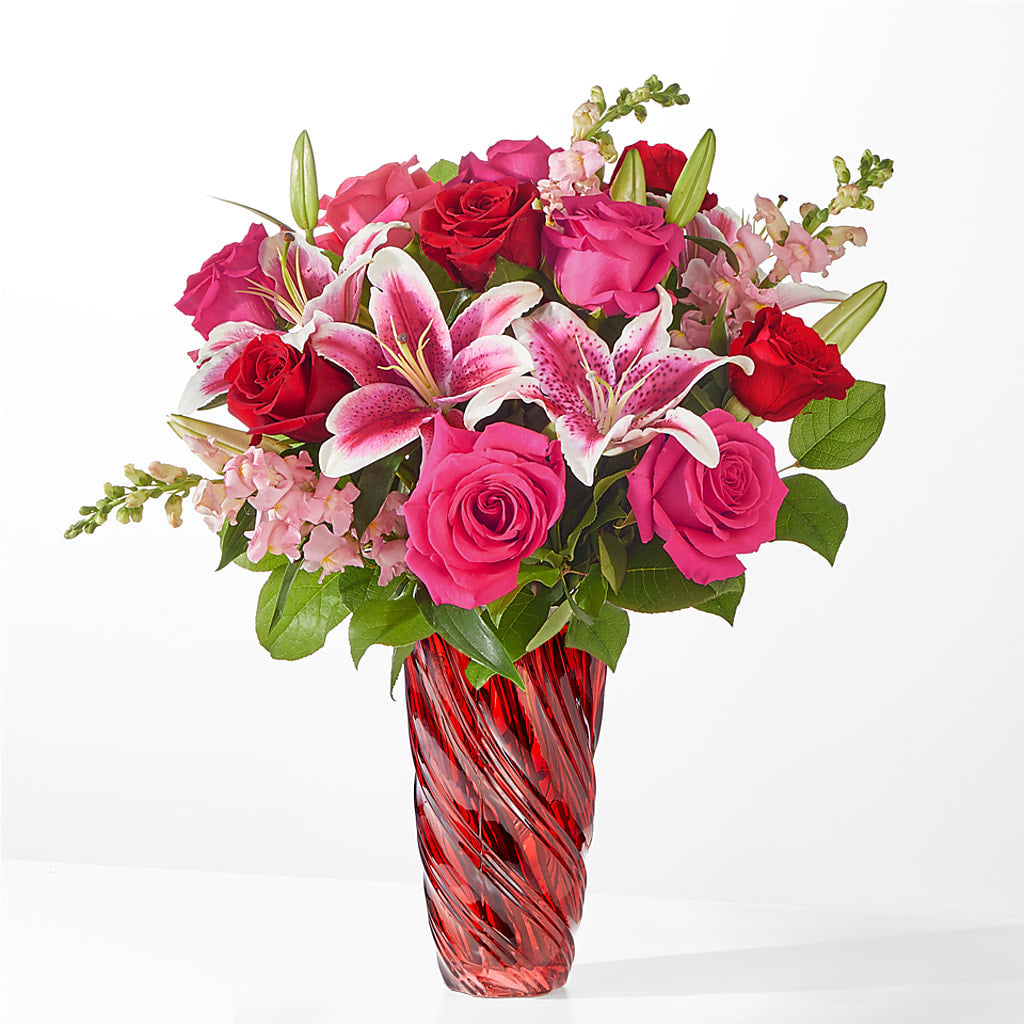 Always You Bouquet with Luxe Swirl Vase – Rosemary Flower Shop Inc, Wappingers Falls NY