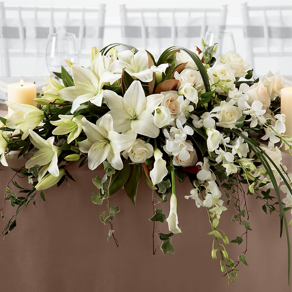 White Linen Arrangement – Rosemary Flower Shop Inc, Wappingers Falls NY