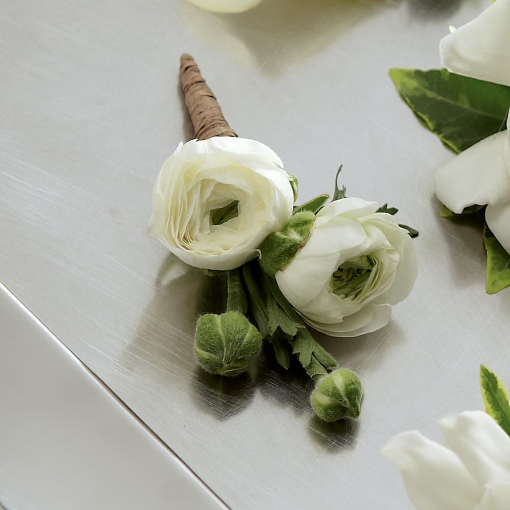 White Ranunculus Boutonniere – Rosemary Flower Shop Inc, Wappingers Falls NY