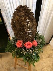 Football for funeral –  Rosemary Flower Shop Inc, Wappingers Falls NY