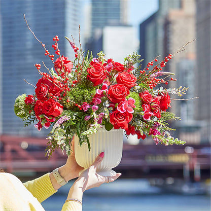 Big Red Bow Bouquet –  Rosemary Flower Shop Inc, Wappingers Falls NY