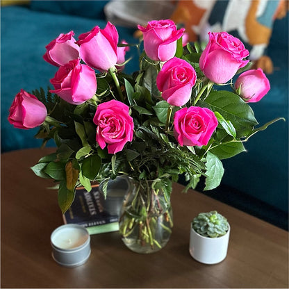 Long Stem Pink Rose Bouquet –  Rosemary Flower Shop Inc, Wappingers Falls NY
