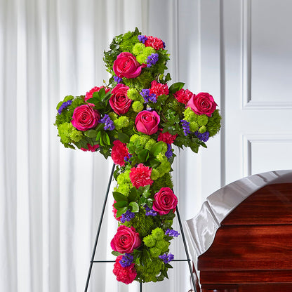Tribute Rose Floral Cross –  Rosemary Flower Shop Inc, Wappingers Falls NY