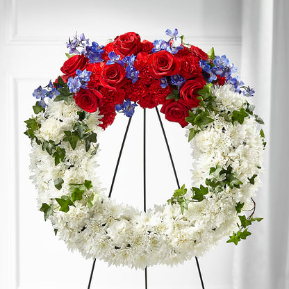 Patriotic Passion Wreath –  Rosemary Flower Shop Inc, Wappingers Falls NY
