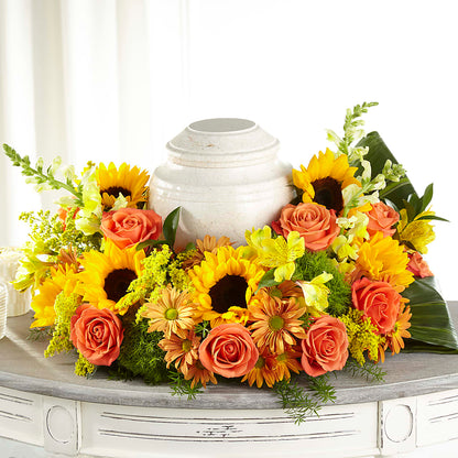 Faithful Sunflower Cremation Adornment –  Rosemary Flower Shop Inc, Wappingers Falls NY