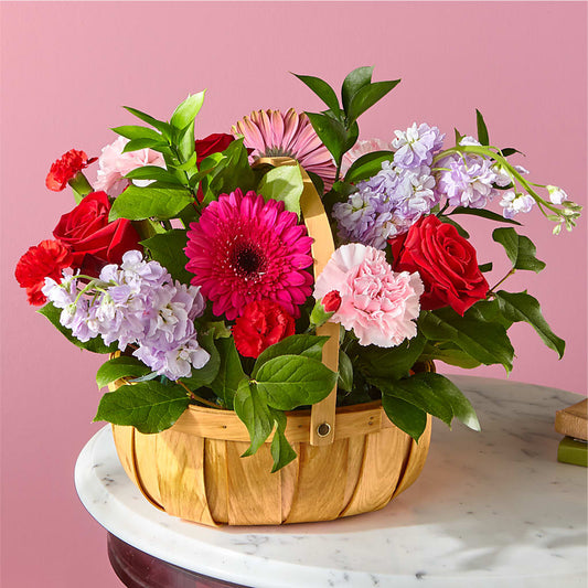 Pink Picnic Basket –  Rosemary Flower Shop Inc, Wappingers Falls NY