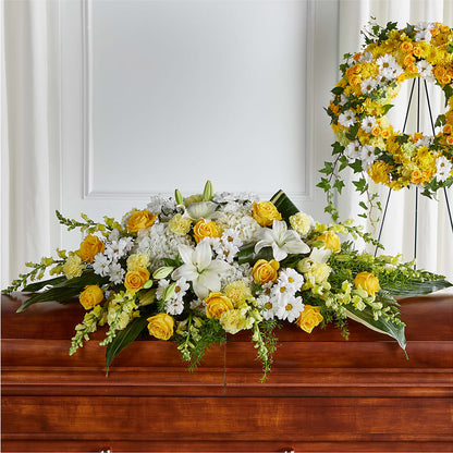 Golden Harmony Casket Spray –  Rosemary Flower Shop Inc, Wappingers Falls NY