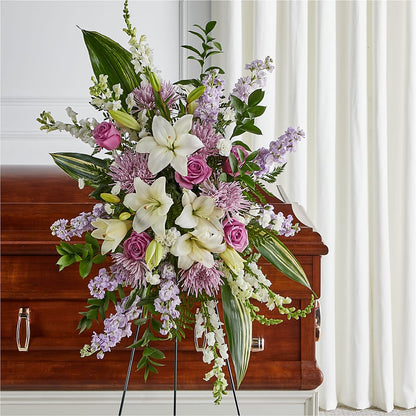 Grateful Hearts Standing Spray –  Rosemary Flower Shop Inc, Wappingers Falls NY