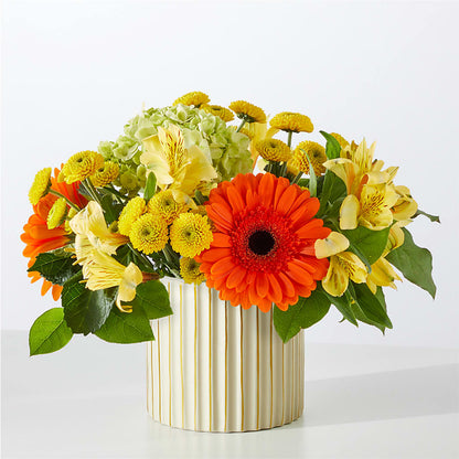 Autumn Sunshine Bouquet with Ivory Vase –  Rosemary Flower Shop Inc, Wappingers Falls NY