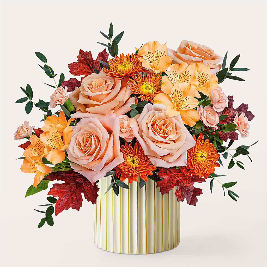 Spiced Latte Bouquet with Ivory Vase –  Rosemary Flower Shop Inc, Wappingers Falls NY