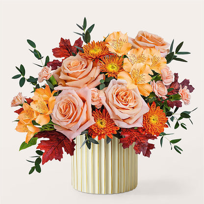 Spiced Latte Bouquet with Ivory Vase –  Rosemary Flower Shop Inc, Wappingers Falls NY