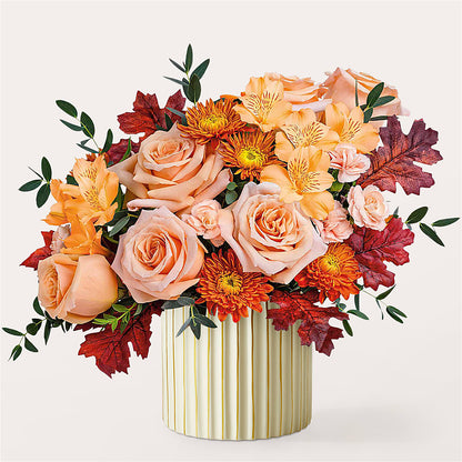 Spiced Latte Bouquet with Ivory Vase –  Rosemary Flower Shop Inc, Wappingers Falls NY