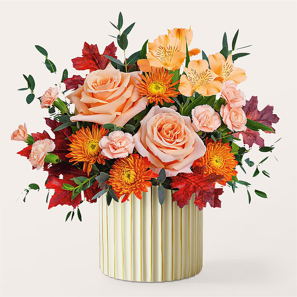 Spiced Latte Bouquet with Ivory Vase –  Rosemary Flower Shop Inc, Wappingers Falls NY