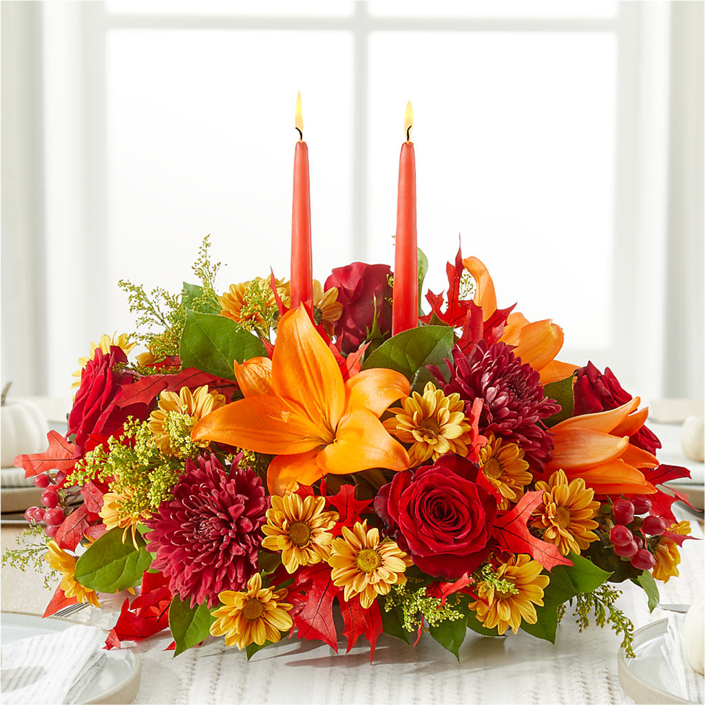 Autumn's Embrace Centerpiece –  Rosemary Flower Shop Inc, Wappingers Falls NY