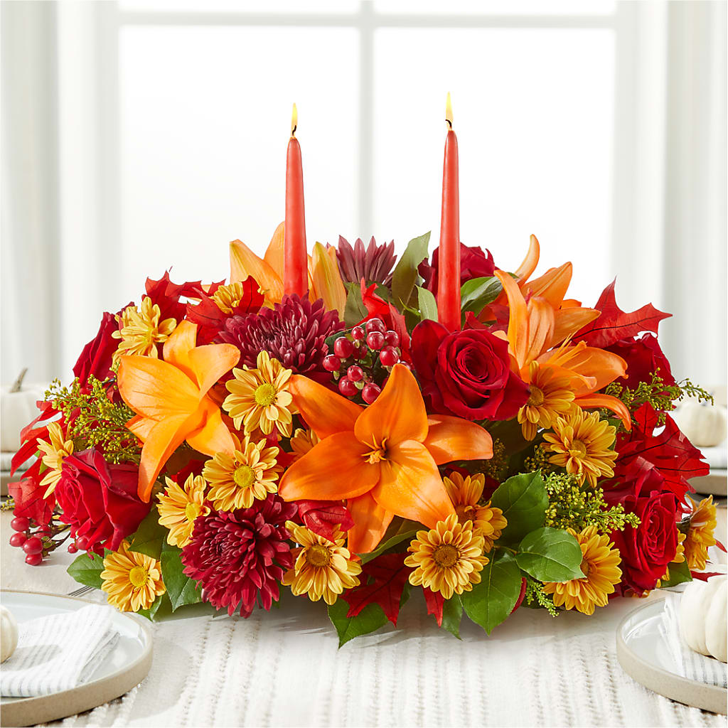 Autumn's Embrace Centerpiece –  Rosemary Flower Shop Inc, Wappingers Falls NY