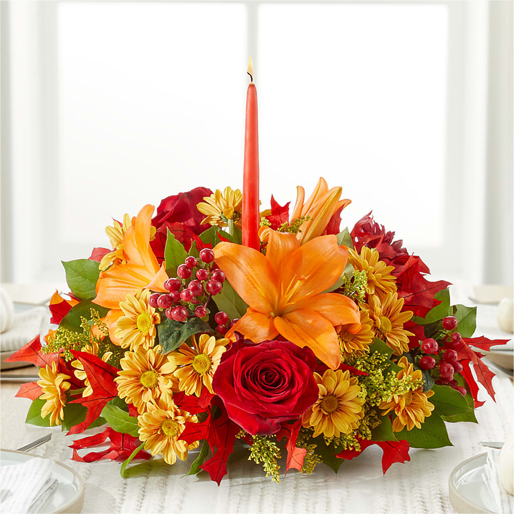 Autumn's Embrace Centerpiece –  Rosemary Flower Shop Inc, Wappingers Falls NY