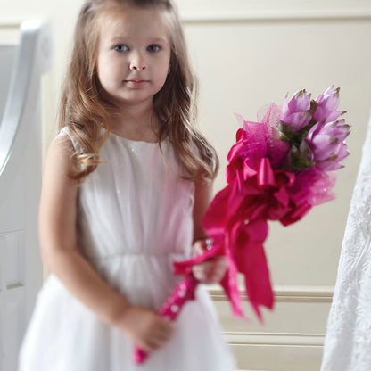 Sparkle Pink Flower Girl Bouquet –  Rosemary Flower Shop Inc, Wappingers Falls NY