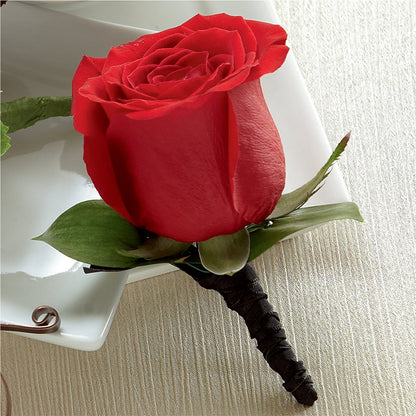 Red Rose Boutonniere –  Rosemary Flower Shop Inc, Wappingers Falls NY
